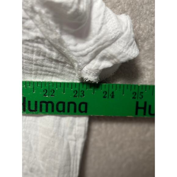 New In White Cotton Gauze V-Neck Top Womens Size Small NWT - Picture 5 of 7